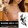 Nuevo tatuaje temporal de calcomanía de hierbas con diseño de golondrina y llama, impermeable y duradero, para brazos, costado de la cintura, hombres y mujeres, muslo y espalda