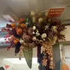 Cor de café de outono estilo retrô materiais florais materiais florais de casamento móveis macios atmosfera de outono adereços de casamento decorações flores artificiais
