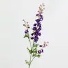 Flor Artificial Delphinium de 3 Ramas Flor de Seda Rama Larga Delphinium Pequeño Pasillo de Boda Decoración de Sala de Estar Flor de Seda Violeta Individual