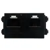 Módulo telefónico de red ultra-cinco de doble puerto tipo 128 negro RJ45 panel de enchufe tipo 86 para teléfono de computadora