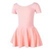 Traje de Saia Curta para Crianças de Ballet Traje de Treinamento de Manga Curta Traje para Teste de Nível de Dança Chinesa Saia de Gaze Chiffon Manga Curta Cabelo