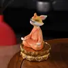 Decoração de mesa raposa meditando inspirada em Zen, estátua genuína de píton Huhuangchang para exibição em altar com base de lótus, pode ser usada para armazenamento, disponível para atacado