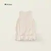 Vestido Vall sin mangas de color sólido para niña 2025 Verano Nuevo Diseño Nicho Estilo Coreano Vestido de Princesa de Encaje