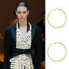 Pendientes de aro grande de oro galvanizado, aros para la oreja, moda femenina, estilo retro europeo y americano, elegantes, joyería de comercio exterior de Qingdao.