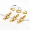 Fivela de Colar Pérola com Zircônia Microcravejada Cor de Ouro Real 18K Fivela de Conexão de Pulseira Acessórios para Joias DIY Fivela de Acabamento B68