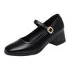 Sapatos Mary Jane, Sapatilhas de Um Botão para Mulheres, Sapatos Rasos de Couro para Primavera e Outono, Sapatos Femininos para o Trabalho, Sapatos de Trabalho com Solado Macio, Entrega de Fábrica