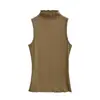 Cardigan para mujer camiseta de manga larga 2026 estilo nuevo color liso chaleco de cuello semi-alto con falda con abertura y conjunto de pantalones acampanados de yoga
