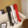 Botas Altas para Mujer Tallas 34-46 Otoño e Invierno Transfronterizas, Plataforma Impermeable, Cremallera Lateral, Piel Brillante, Botas de Piel Talla Extra Grande, Botas de Tacón Grueso para Mujer