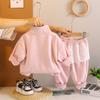 Ropa de Moda de Encaje para Niñas de Estilo Nuevo de Primavera y Otoño 2025 1-4 Años Traje de Moda para Niñitas Conjunto de Otoño para Bebé de Tres Piezas