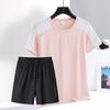 Novo verão feminino moda fitness manga curta pescoço redondo t-shirt gelo seda terno das mulheres quick-drying respirável terno esportivo ao ar livre