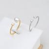 Anillo abierto de plata S925 con giro de 5-7 pulgadas para mujer, anillo ajustable con forma de boca viva, accesorios para anillos de perla, pin vacío 78