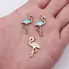 25,5x 13mm 1,1g joias diy liga acessórios gota de óleo multicolorido Flamingo pulseira pingente pingente pingente