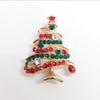 Broche de árvore de Natal com strass da moda europeia e americana, liga de diamante, árvore de Natal, acessórios criativos para roupas, colarinho, alfinete