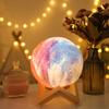 Lámpara de Luna Cielo Estrellado Luz Nocturna Decoración de Dormitorio Mesita de Noche Recargable Luz Táctil Bola Brillante Táctil Lámpara de Atmósfera con Graffiti