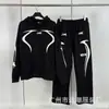 Moda Retro Europea y Americana Estilo Estrella del Infierno Infierno Sudadera con Capucha Holgada Sudadera para Hombre Conjunto para Mujer Tendencia Otoño