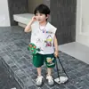 Conjunto de Verão Melancia para Meninos, Conjunto Duas Peças Sem Manga Fino e Fresco para Crianças, Colete de Verão para Bebês Meninos