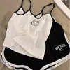 Pijama Femenino HelloKitty con Sujetador Incorporado Pure Desire Sexy Camisola sin Mangas Shorts Ropa para el Hogar Estilo Hombros Descubiertos Se Puede Usar al Aire Libre