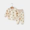 Ropa de Otoño para Bebé y Pantalones de Otoño, Protección Alta de Cintura para la Barriga, Conjunto de Ropa Interior para Bebé, Ropa Térmica Acolchada para Niños, Pijamas, Ropa para Casa, Espesamiento