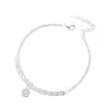Pulsera de Cadena de Plata de Ley 925 Flor de Plata Rota Cola de Fénix para Mujer, Sencilla, Moderna, Personalizada, Lujo Ligero, Joyería de Mano Exquisita 6144A