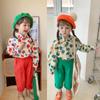 Conjunto para Niñas con Camisa Fresca Estilo Floral y Pantalones Casuales Tipo Zanahoria, Nuevo Otoño 2026 Ropa Infantil de Comercio Exterior al por Mayor