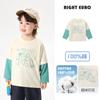 Camiseta de Algodão Puro Manga Longa Infantil Outono Roupa Estilo Outono Primavera 2026 Nova Roupa Infantil Roupa de Criança Bebê Criança Pequena Camiseta Básica Temporada de Outono