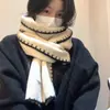 Bufanda de Punto de Lana de Alta Gama para Mujer Invierno 2025 Nuevo Estilo Coreano Versátil Engrosada Cálida Bufanda