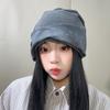 Gorro Holgado Hecho a Mano Artístico con Botón Estilo Retro Wasteland Turbante Tie-Dye para Mujer, Gorro de Estilo Minimalista Adelgazante