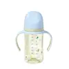 Nueva mamila de PC de boca ancha anticólicos con asa para bebés de 0 a 6 meses, empaquetada en una caja de color