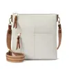 Bolso de hombro cruzado retro de color sólido europeo y americano de Amazon, bolsa de mensajero, correa de hombro ajustable de cinta, gran capacidad, multifuncional