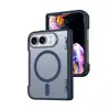 Adecuado para iPhone Duo, Funda Magnética para Teléfono con Patrón de Olas y Textura Mate, Plegable con Protección del Eje Central