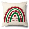 Juego de Fundas de Almohada Transfronterizas para Navidad Europea y Americana, Funda para Cojín de Sofá de Sala de Estar, Funda para Almohada de Cintura con Reno Papá Noel Árbol, Suministro de Fábrica
