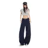 Jeans Largo Casual Preguiçoso Laranja Jovem Feminino Solto Emagrecimento Cobre-Pele Moda Versátil Calças Compridas