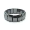 Pulsera de Piedra Biliar Negra No Magnética al por Mayor, Fila Ancha Extra Grande, Pulsera Unisex, Pulsera para el Cuidado de la Salud, Accesorios para Joyería DIY
