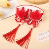 Horquilla Hanfu con Borla Festival de Año Nuevo Dibujos Animados Horquilla para Niños Estilo Chino Cinta Roja Cabello de Niña Par