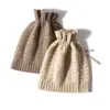 Suave y Pegajoso Cachemir 2026 Otoño/Invierno Nuevo para Mujer Plano y Revés Cordón Simple Cálido Tejido Informal Gorro de Punto