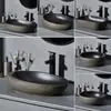 Lavabo de Encimera Artístico para Uso Doméstico, Lavabo de Cerámica, Lavabo Vintage para Patio, Balcón, Lavabo de Baño