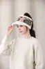 Gorra de felpa cálida de pico de pato para otoño e invierno para mujer, estiliza el rostro, versátil, moderna, para circunferencia de cabeza grande, gorro de punto, venta al por mayor de moda