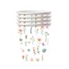 Nuevo Set Desechable de Bandeja de Papel con Flores Ins Tema de Flores Tropicales Vajilla Vaso de Papel Bandeja de Papel Servilleta Cuchillo, Tenedor y Cuchara