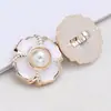Botones Plásticos Electroplateados al por Mayor para Abrigos de Peluche y Camisas de Mujer, Botones Redondos de Perla Diamantada de Alta Gama Estilo Pequeño Fragancia