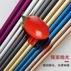 Palillos de acero inoxidable 304 para vajilla, estilo coreano, dorados, cuadrados, de aleación de color, personalizados.