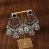 Pendientes Europeos y Americanos Transfronterizos Estilo Indio Retro Coloridos con Forma de Lágrima con Cuentas, Borlas y Pedrería