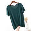 26 Nova Camiseta Modal de Verão com Gola Redonda e Manga Curta Estilo Coreano Confortável e Versátil Camada Base Top Básico de Cor Pura