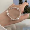 Versión coreana de pulsera de plata perla que no se desvanece, pulsera combinada, verano para mujer, estilo ins, joyería de alta gama al por mayor