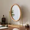 Espejo estilo vintage, espejo de maquillaje de madera, decoración del hogar, espejo de mesa de pie estilo chino, espejo de tocador giratorio, espejo de mesa para dormitorio