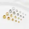 Acessórios para Pulseira de Contas Flor Cortada Prata Branca Conservante de Cor de Guangzhou Contas Espaçadoras de Cobre Puro Material de Miçangas Artesanais DIY Miçangas Douradas Pequenas para Crianças