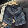 Pantalones cortos casuales de alta gama con estampado completo bordado, estilo europeo de lujo para hombre, marca de moda, nuevos shorts de playa de verano con estampado completo