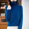 Suéter de gola alta feminino simples pulôver camada base malha solto casual moderno peça íntima camada base malha top
