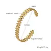 Pulsera de Acero Inoxidable de Venta Caliente Europea y Americana Anillo Versátil Abierto Simple Set de Joyería Dorado Retro en Forma de C