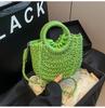 Bolsa de Palha Trançada Design Tendência de Primavera Transfronteiriça 2026 Nova Moda Popular Bolsa Transversal Versátil Elegante Bolsa de Ombro Feminina