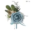 Flores de Pulso para Grupo de Noiva e Madrinhas de Casamento Europeu e Americano Transfronteiriço, Boutonnières de Rosa, Boutonnières para Formatura, Baile de Boas-Vindas